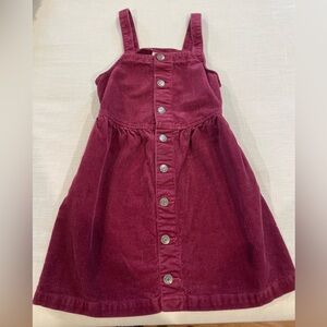 Cat & Jack Maroon Corduroy Overall Dress Size 8